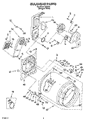 BULKHEAD PARTS Diagram and Parts List for IJ82002  Inglis Dryer