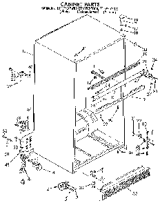 Cabinet Diagram and Parts List for E18PKXYN00  Whirlpool Refrigerator