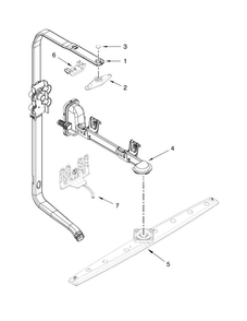 Upper Wash And Rinse Parts Diagram and Parts List for KDTE304DWH0  KitchenAid Dishwasher
