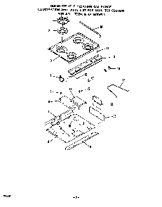 Main Top Diagram and Parts List for 1353*4A  Roper Range