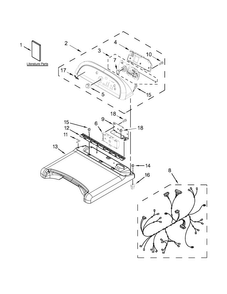 Top And Console Parts Diagram and Parts List for WGD8500BR0  Whirlpool Dryer