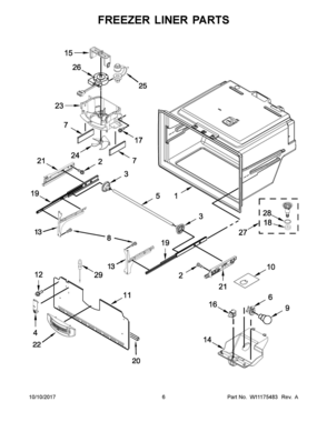 04 - FREEZER LINER PARTS Diagram and Parts List for WRF555SDFZ04  Whirlpool Refrigerator