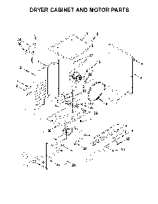 Dryer cabinet and motor parts Diagram and Parts List for 11081442710  Kenmore Washer Dryer Combo