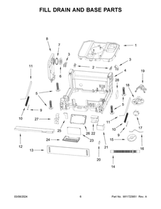 Fill Drain And Base Parts Diagram and Parts List for UDPS5118PP0  Whirlpool Dishwasher
