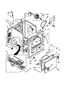 Cabinet Parts Diagram and Parts List for RGD4645EW0  Roper Dryer