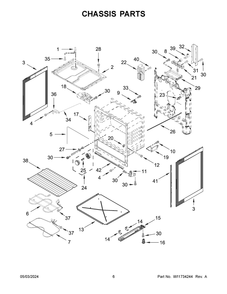 Chassis Parts Diagram and Parts List for WFC315S0JB4  Whirlpool Range