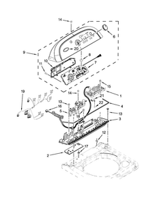 Control Panel Parts Diagram and Parts List for WTW8900BC0  Whirlpool Washer