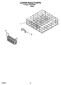LOWER RACK PARTS, OPTIONAL PARTS (NOT INCLUDED) Diagram and Parts List for TUD8750RD0  Estate Dishwasher