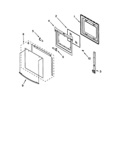 Oven Door Diagram and Parts List for RS610PXHW1  Whirlpool Range