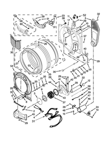Bulkhead Parts Diagram and Parts List for 7MWGD95HEDU0  Whirlpool Dryer