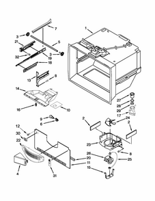 Freezer Liner Parts Diagram and Parts List for GB9FHDXWQ07  Whirlpool Refrigerator