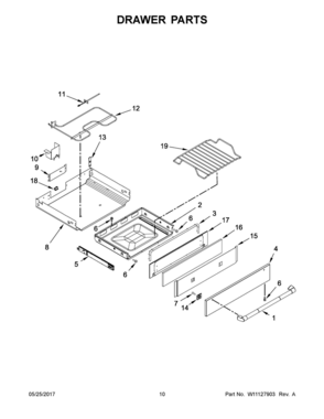 06 - DRAWER PARTS Diagram and Parts List for JDS1450CFP0  Whirlpool Range