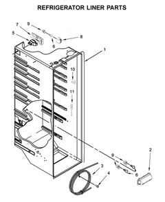 Refrigerator Liner Parts Diagram and Parts List for 10651752711  Kenmore Refrigerator