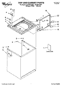TOP AND CABINET PARTS Diagram and Parts List for 1CLSR9434PT1  Whirlpool Washer