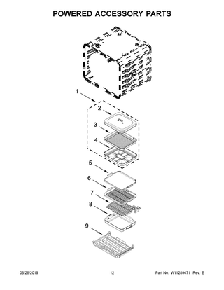 Powered Accessory Parts Diagram and Parts List for KODE900HSS00  Whirlpool Wall Oven