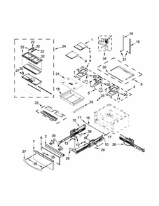Part Location Diagram of WPW10675357 Whirlpool Glass Shelf
