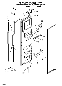 Freezer Door Diagram and Parts List for KSRS22QGBL0  KitchenAid Refrigerator
