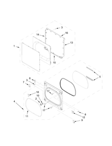 Door Parts Diagram and Parts List for 11078133410  Kenmore Dryer