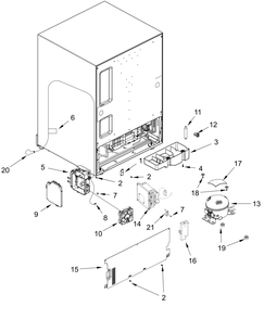 Unit Parts Diagram and Parts List for KUDF204KSB01  Whirlpool Refrigerator