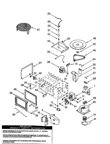 Cabinet And Stirrer Diagram and Parts List for GSC308PJS1  Whirlpool Microwave Oven Combo