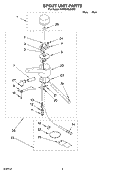 SPOUT UNIT PARTS Diagram and Parts List for KHWS160JBT2  KitchenAid Miscellaneous