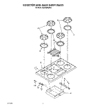 COOKTOP AND MAIN BODY, LITERATURE Diagram and Parts List for KGCG260SAL1  KitchenAid Cooktop