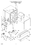 TUB ASSEMBLY Diagram and Parts List for DU929PFGB2  Whirlpool Dishwasher