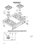 COOKTOP, COMPLETE SEALED GAS BURNER Diagram and Parts List for SF386PEWW3  Whirlpool Range