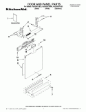 DOOR AND PANEL PARTS Diagram and Parts List for KUDS30CXWH3  KitchenAid Dishwasher