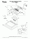TOP AND CONSOLE PARTS Diagram and Parts List for 7EWED5550YW0  Whirlpool Dryer