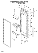 REFRIGERATOR DOOR PARTS Diagram and Parts List for 7ED2GTQXPL00  Whirlpool Refrigerator