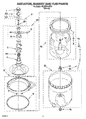 AGITATOR, BASKET AND TUB PARTS Diagram and Parts List for 1CLXR7244PT0  Whirlpool Washer