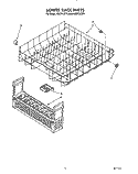 LOWER RACK Diagram and Parts List for KUDP22ST4  KitchenAid Dishwasher