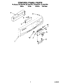 CONTROL PANEL PARTS Diagram and Parts List for DU1050XTPQ1  Whirlpool Dishwasher