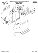 FRAME AND CONSOLE Diagram and Parts List for DP8500XBN2  Whirlpool Dishwasher