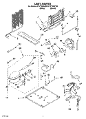 UNIT Diagram and Parts List for ET1FTKXKQ00  Whirlpool Refrigerator