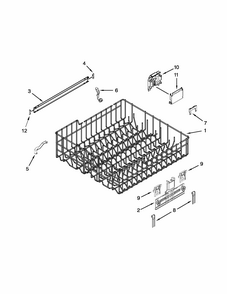 Upper Rack And Track Parts Diagram and Parts List for 66513229N411  Kenmore Dishwasher