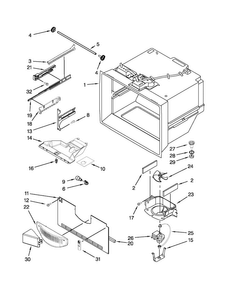 Freezer Liner Parts Diagram and Parts List for 10672013017  Kenmore Refrigerator