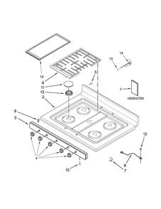 Part Location Diagram of W10554125 Whirlpool GRIDDLE
