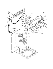 Controls And Water Inlet Parts Diagram and Parts List for 7MWTW1602BM1  Whirlpool Washer