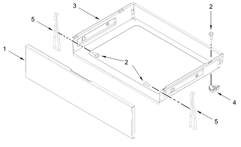 Drawer Parts Diagram and Parts List for ZREW3886RS0  Whirlpool Range