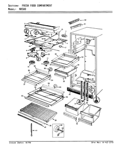 03 - Fresh Food Compartment Diagram and Parts List for NR580A  Whirlpool Refrigerator