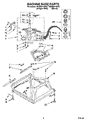 MACHINE BASE PARTS Diagram and Parts List for 7MLBR8444MQ2  Whirlpool Washer