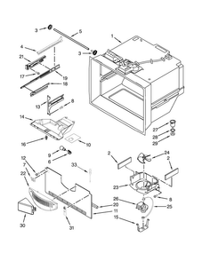 Freezer Liner Parts Diagram and Parts List for WRB322DMBB00  Whirlpool Refrigerator