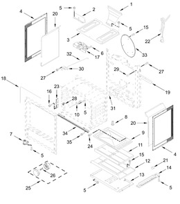 Chassis Parts Diagram and Parts List for CRGW3484RS0  Whirlpool Range