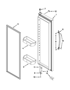 Refrigerator Door Parts Diagram and Parts List for WRS321CDBM00  Whirlpool Refrigerator