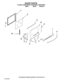 DOOR PARTS Diagram and Parts List for KGRS202BBL0  KitchenAid Range