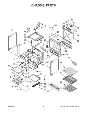 03 - CHASSIS PARTS Diagram and Parts List for KSEB900ESS2  Whirlpool Range