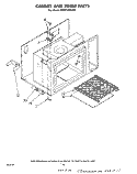 CABINET AND HINGE Diagram and Parts List for RM975PXLW0  Whirlpool Microwave Oven Combo