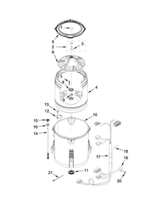 Basket And Tub Parts Diagram and Parts List for WTW4915EW0  Whirlpool Washer
